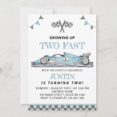 Opgroeien twee snelle verjaardag uitnodiging race  (Voorkant)