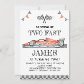 Opgroeien twee snelle verjaardag uitnodiging race  (Voorkant)