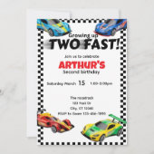Opgroeien TWEE SNELLE verjaardagsuitnodiging Kaart (Voorkant)