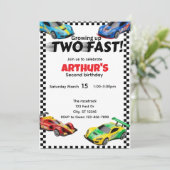 Opgroeien TWEE SNELLE verjaardagsuitnodiging Kaart (Staand voorkant)