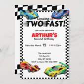Opgroeien TWEE SNELLE verjaardagsuitnodiging Kaart (Voorkant / Achterkant)