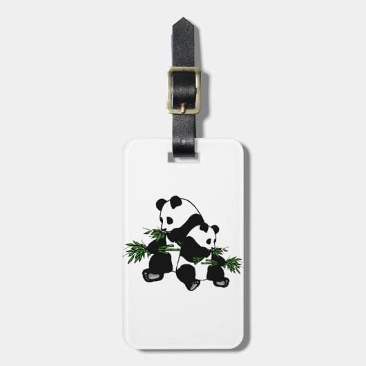 Opgroeiende Panda Bagage Label (Voorkant verticaal)