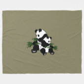 Opgroeiende Panda Fleece Deken (Voorkant (Horizontaal))