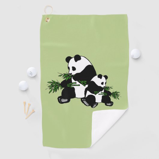 Opgroeiende panda golfhanddoek (Insitu)