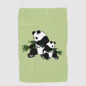 Opgroeiende panda golfhanddoek (Voorkant)