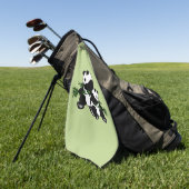 Opgroeiende panda golfhanddoek (Groen)