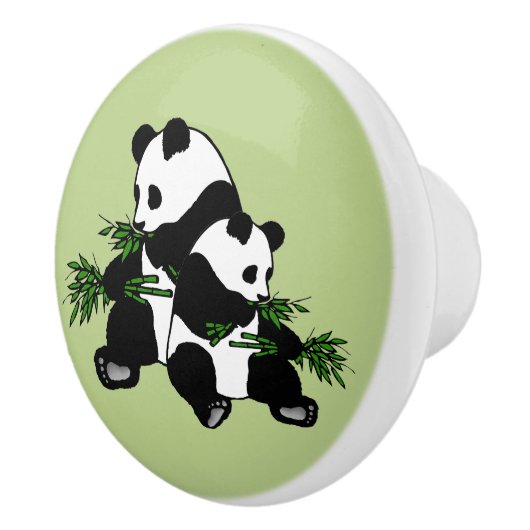 Opgroeiende Panda Keramische Knop (Rechts)