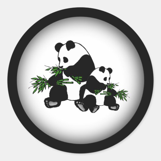 Opgroeiende Panda Ronde Sticker (Voorkant)