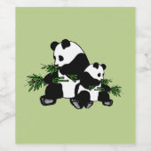 Opgroeiende panda wijn etiket (Enkel label)