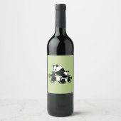 Opgroeiende panda wijn etiket (Voorkant)