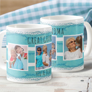 Opgrootmoeder je bent de beste - 3 foto aqua koffiemok