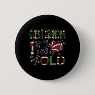 Opgrootmoeder van de 1 jaar oude voetbal eerst jaa ronde button 5,7 cm