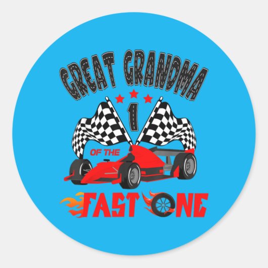 Opgrootmoeder van de snelste auto racing 1e ronde sticker (Voorkant)