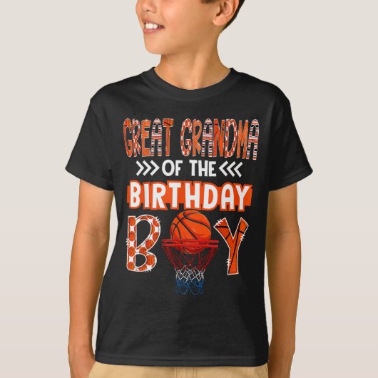 Opgrootmoeder van de verjaardagsjongen Basketbalfa T-shirt (Voorkant)