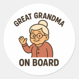 Opgroottante Aan Boord Ronde Sticker