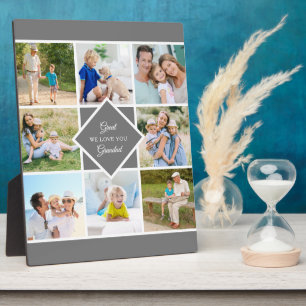 Opgrootvader We houden van je 8 foto-collageplaque Fotoplaat