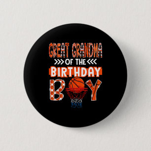 Opgrote oma van de verjaardagsbal basketballiefheb ronde button 5,7 cm