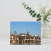 Ophaalbrug in Nederland. Briefkaart (Staand voorkant)