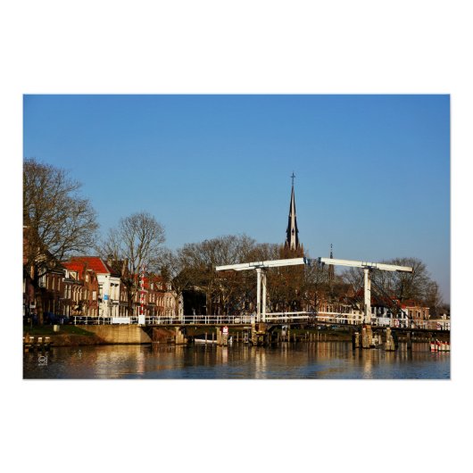 Ophaalbrug in Nederland. Perfect Poster (Voorkant)