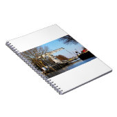 Ophaalbrug over gracht in Nederland. Notitieboek (Rechterzijde)