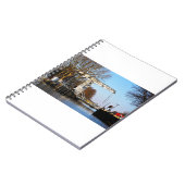 Ophaalbrug over gracht in Nederland. Notitieboek (Linkerzijde)