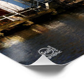 Ophaalbrug over gracht in Nederland. Perfect Poster (Hoek)