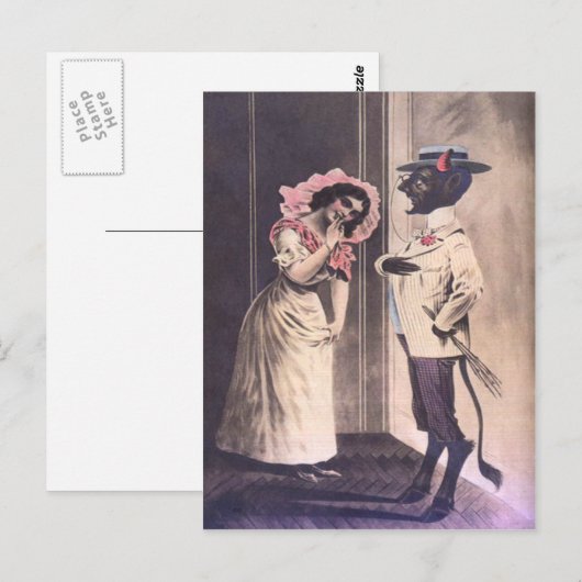 Ophaaldatum Krampus Briefkaart (Voorkant / Achterkant)