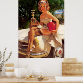  ophaalmeisje met de auto-race poster (Keuken)