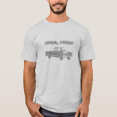  ophaalwagen - Aangepaste tekst - Grijs T-shirt (Voorkant)