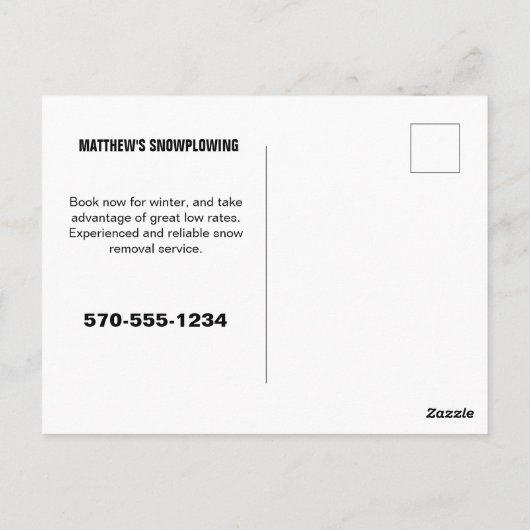 Ophaalwagen met ploegenstroom briefkaart (Achterkant)