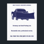Ophaalwagen met ploegenstroom flyer<br><div class="desc">Bevestig uw sneeuwbladerende bedrijf met deze eenvoudig aan te passen flyers. Ze bevatten een afbeelding van een bestelwagen met een sneeuwploeg aan de voorkant in blauw van de marine tegen een witte achtergrond. Voeg in uw douaneinformatie op de gebieden van de sjabloon toe. De achterkant van deze folders is leeg,...</div>