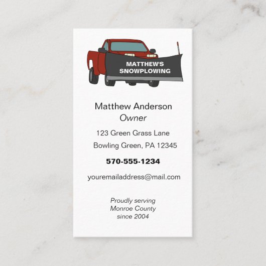 Ophaalwagen met ploegenstroom visitekaartje (Voorkant)