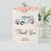  ophaalwagen Rustic Waterverf Dank u Bedankkaart (Staand voorkant)