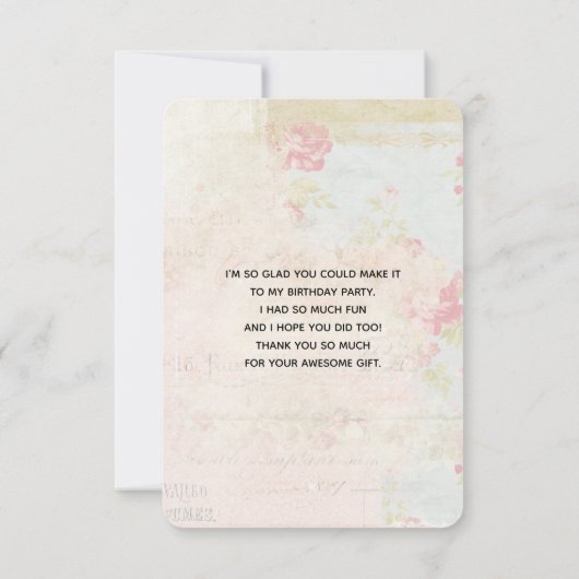  ophaalwagen Rustic Waterverf Dank u Bedankkaart (Achterkant)