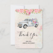  ophaalwagen Rustic Waterverf Dank u Bedankkaart (Voorkant)