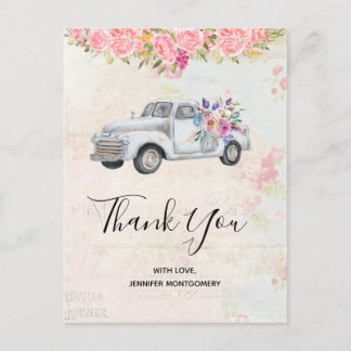 ophaalwagen Rustic Waterverf Dank u Briefkaart