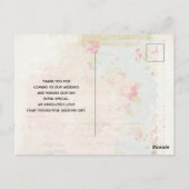 ophaalwagen Rustic Waterverf Dank u Briefkaart (Achterkant)