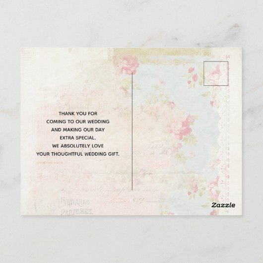 ophaalwagen Rustic Waterverf Dank u Briefkaart (Achterkant)