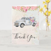  ophaalwagen Rustic Waterverf Dank u Kaart (Gele Bloem)