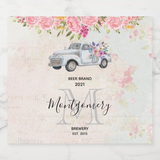  ophaalwagen Rustige Waterverf Bier Etiket (Enkel label)