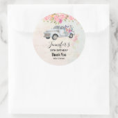  ophaalwagen Rustige Waterverf Birthday Ronde Sticker (Tas)