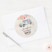  ophaalwagen Rustige Waterverf Birthday Ronde Sticker (Envelop)