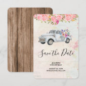  ophaalwagen Rustige Waterverf Birthday Save The Date (Voorkant / Achterkant)