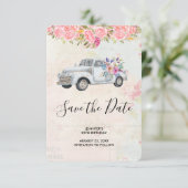  ophaalwagen Rustige Waterverf Birthday Save The Date (Staand voorkant)