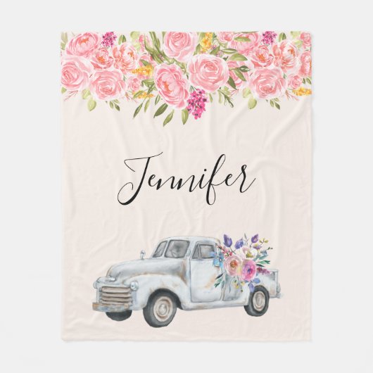  ophaalwagen Rustige Waterverf Fleece Deken (Voorkant)