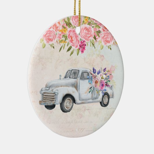  ophaalwagen Rustige Waterverf Keramisch Ornament (Rechts)