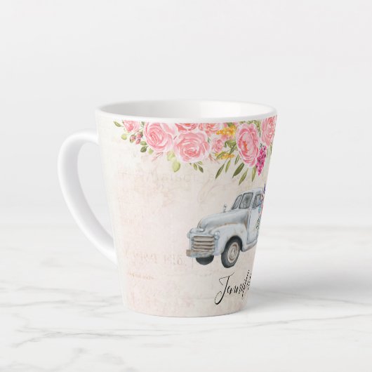 ophaalwagen Rustige Waterverf Latte Mok (Linkerhoek)