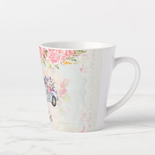  ophaalwagen Rustige Waterverf Latte Mok (Rechts)