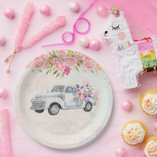  ophaalwagen Rustige Waterverf Papieren Bordje (Feest)