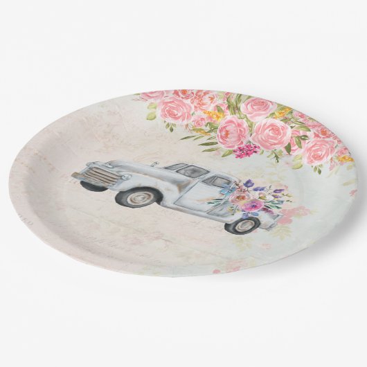 ophaalwagen Rustige Waterverf Papieren Bordje (Gekanteld)